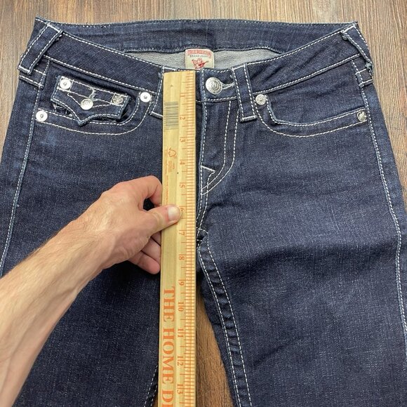 True Religion Jeans Narrow Billy Straight Flap 28x32 Women's Jeans Dark Wash USA - Picture 9 of 11